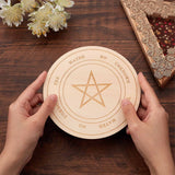 Undyed Wood Boards, Home Decoration, Flat Round, Star Pattern, 149x2.8mm