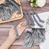 DIY Christmas Theme Decorated Accessories Kit, with Imitation Wool Mustaches, Wooden Beads, Polyester & Acrylic Fibers Braided Imitaion Pigtails, Gray, 15~180x15~150mm, 18pcs/set