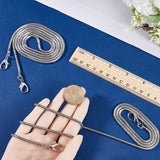 2Pcs Alloy Snake Chain Bag Strap, with Clasps, for Bag Replacement Accessories, Platinum, 110cm