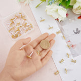 40Pcs Alloy Stud Earring Findings, with Horizontal Loops and Steel Pins, Bowknot, with 80Pcs Plastic Ear Nuts, Light Gold, 8x14mm, Hole: 1.4mm, Pin: 0.7mm