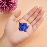 8/0 Round Glass Seed Beads, Blue, 3mm, Hole: 1mm, about 2000pcs/box