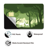 PVC Plastic Waterproof Card Stickers, Self-adhesion Card Skin for Bank Card Decor, Rectangle, Deer, 186.3x137.3mm