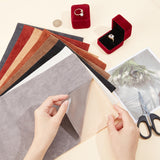 8Pcs 8 Colors Self-adhesive Velet Cloth Fabric, DIY Crafts, Rectangle, Mixed Color, 20x30x0.08cm, 1pc/style
