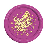 Golden Tone Wax Seal Brass Stamp Head, for Wax Seal Stamp, Lilac Flower, 25x14.5mm