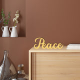 Wood & Acrylic Display Decorations, for Home Desktop Decorations, Word Peace, 109x280x12.5mm