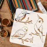 PET Hollow Out Drawing Painting Stencils, for DIY Scrapbook, Photo Album, Bird, 30x30cm