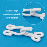 48 Sets 3 style Cloth Clover Brass Buckles, Sewing Hooks and Eyes Closure, for Bra Clothing Trousers Skirt Sewing DIY Craft, White, 17.5~36x11~14x2~8.5mm, Hole: 2~3x4.5~5mm, 12sets/style