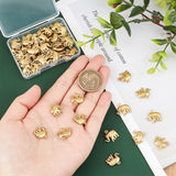 Brass Elephant Pendants, Golden, 14x15x3.5mm, Hole: 1.2mm, 50pcs/box