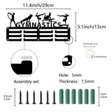 Sports Theme Iron Medal Hanger Holder Display Wall Rack, 3-Line, with Screws, Gymnastics, Sports, 130x290mm, Hole: 5mm