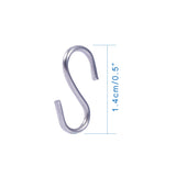 304 Stainless Steel S Hook Findings, Stainless Steel Color, 14x5x1mm, 150pcs/set