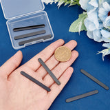 8Pcs 304 Stainless Steel Flat Ring Blanks, Stamping Blanks Finger Ring Finding, Electrophoresis Black, 52x5x1.5mm