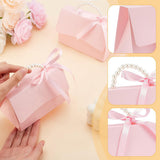 Wedding Favors Box DIY Set, including 1 Sheet Craft Papar, 1Pc Ribbon, 1Pc Beaded Handle, 2 Pairs Round Hook & Loop, for Making Handbag Shaped Paper Gift Package Box, Aquamarine, 12.7~51.3x0.95~15.2x0.02~0.2cm