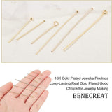 144Pcs 6 Style Brass Ball Head Pins with Eye Pins and Flat Head Pins, Long-Lasting Plated, Real 18K Gold Plated, 24pcs/style