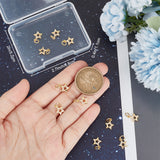 14Pcs Brass Micro Pave Cubic Zirconia Charms, with Jump Ring, Long-Lasting Plated, Star Charm, Real 18K Gold Plated, 11x8x2mm, Hole: 3mm