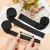 Flat Elastic Rubber Cord/Band, Webbing Garment Sewing Accessories, Black, 25mm