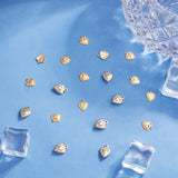 120Pcs 2 Style 304 Stainless Steel Charms, Heart, Golden, 10~12x8~9x0.8~3mm, Hole: 1mm, 60pcs/style