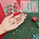 DIY Christmas Fairy Earring Making Kit, Including Glass Teardrop & Alloy Wing Beads, Brass Earring Hooks, Mixed Color, 178Pcs/box