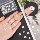 60Pcs 3 Style Brass Beads, Long-Lasting Plated, Disc/Flat Round, Heishi Beads, 925 Sterling Silver Plated, 7~10x1.5~2mm, Hole: 1.8~3mm, 20pcs/style