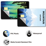 Rectangle PVC Plastic Waterproof Card Stickers Kit, Self-adhesion Card Skin for Bank Card Decor, Mountain, 186.3x137.3mm, 2pcs/set