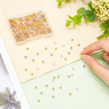 320Pcs 4 Style Brass Solid Beads, Long-Lasting Plated, Rondelle & Round, Mixed Color, 4x3.5mm, Hole: 1.6mm, 80pcs/style