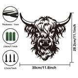 Iron Wall Art Decorations, for Front Porch, Living Room, Kitchen, Matte Style, Cattle, 300x282x1mm