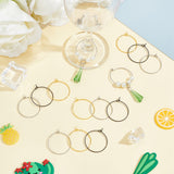 90Pcs 3 Style 316 Surgical & 304 Stainless Steel Wine Glass Charm Rings, Hoop Earring Findings, DIY Material for Basketball Wives Hoop Earrings, Mixed Color, 25x25~29mm, Pin: 0.7mm, 30pcs/style