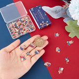 54Pcs 9 Style American Flag Style Alloy Enamel Pendants, Cadmium Free & Nickel Free & Lead Free, Golden, Apple & Star & Egg, Colorful, 13~19x8~18x1.5~2mm, Hole: 1.6~1.8mm, 6pcs/style