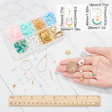 DIY Geometry Earring Making Kit, Including Polymer Clay Disc & Glass Pearl & Alloy Starfish Beads, 304 Stainless Steel & Brass & Natural Shell Charms, Brass Earring Hooks, Mixed Color, 728Pcs/box