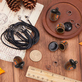 DIY Acorn Locket Necklace Making Kit, Including Wooden Box Pendant, Imitation Leather Cord, 304 Stainless Steel Snap on Bails, Colorful, 18Pcs/bag, Pendant: 29.5x22mm, Hole: 2mm, Inner Diameter: 14x14mm