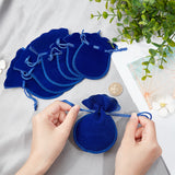 20Pcs 2 Styles Gourd Velvet Bags, Drawstring Gift Pouches Favor Bags, Blue, 9.5~12x7.5~9cm, 10pcs/style