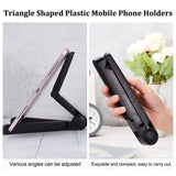 Triangle Shaped Plastic Mobile Phone Holders, Folding Cell Phone Stand Holder, Universal Portable Tablets Holder, Black, Open: 17x15.5x15.5cm