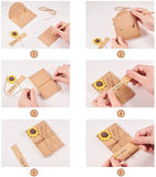 Kraft Paper Greeting Cards and Kraft Paper Envelopes Sets, Flower Theme, PeachPuff, 10.4~10.5x7.1~7.2cm, 16sets