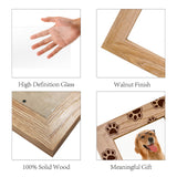 Natural Wood Photo Frames, for Tabletop Display Photo Frame, Rectangle with Word, Footprint Pattern, 200x150mm