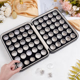 60Pcs 2 Colors Plastic Loose Diamond Round Boxes, Organizer Bags for Nail Art, Small Items, Loose Gems Storage, Black and White, Black, Bag: 26x20.5x6.6cm, round box: 32mm in diameter, 30pcs/color