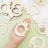 24 Pcs 6 Styles Wood Napkin Rings, Napkin Holder Adornment, Restaurant Daily Accessiroes, Bisque, 4pcs/style