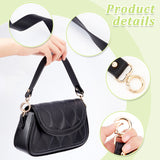 PU Imitation Leather Bag Straps, with Golden Iron & Alloy Findings, Black, 38.8x2.8cm