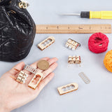 Alloy Twist Clasps Set, with Iron Finding, Bag Replacement Accessories, Light Gold, 3~4.2x1.2~3x0.3~1.2cm, 3pcs/set