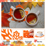 Maple Leaf Non-woven Fabrics Cup Mats, Anti-Slip Heat Resistant Bottom Coasters, Orange Red, 103x107x3mm