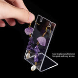 Acrylic Earring/Necklace Displays, L-Shape Jewelry Displays, Clear, 4.45x3.5x8.15cm