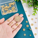 60Pcs 3 Styles Brass Spacer Bead, Flat Round with Gear Lace, Real 18K Gold Plated, 6~9.5x1.5~1.8mm, Hole: 2~2.5mm, 20pcs/style