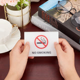 Acrylic Hotel Resturant Table Warning Signs, NO SMOKING, White, 70x103.5x59.5mm