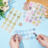 6 Sets 6 Styles PVC Adhesive Stickers, Imitation Wax Seal Stickers, For Envelope Seal, Mixed Patterns, Mixed Color, 166x89x1.5mm, Stickers: 22~27x20~25mm, about 18pcs/set, 1 set/style