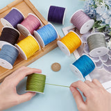 18 Rolls 18 Colors Chinlon Thread, Chinese Knotting Cord, for Woven Bracelet Necklace Making, Mixed Color, 1mm, about 25.15 Yards(23m)/Set, 1 roll/color