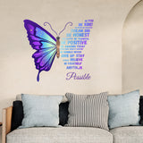 PVC Wall Stickers, Wall Decoration, Butterfly Pattern, 770x320mm