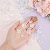 120Pcs 3 Style Transparent Plastic Beads, AB Color Plated, Rose, Clear AB, 11.5~23x12~23.5x5~9mm, Hole: 1.5~2mm