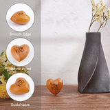 Beech Wood Display Decorations, Special Hand Holding Gift, Heart with Word I Miss YOU, Dark Goldenrod, 31x30x20mm