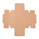 Folding Kraft Paper Cardboard Jewelry Gift Boxes, with PVC Visible Window, Square, BurlyWood, Finished Product: 10x10x5cm