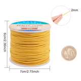 Elastic Cord, Polyester Outside and Latex Core, Gold, 2mm, about 54.68 yards(50m)/roll, 1roll/box