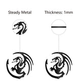 Iron Hanging Decors, Metal Art Wall Decoration, for Living Room, Home, Office, Garden, Kitchen, Hotel, Balcony, with Wall Anchor & Screw, Dragon Pattern, 300x300x1mm
