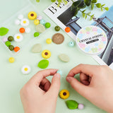 DIY Flower Leaf Bracelet Making Kit, Including Silicone Beads, Elastic Threads, Mixed Color, 44Pcs/set